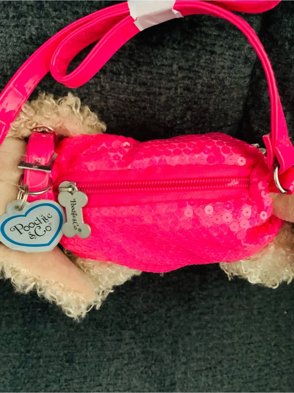 Poochie & Co Pink Sequined Plush Purse Dog Handbag New With Tags Girls Purse NWT